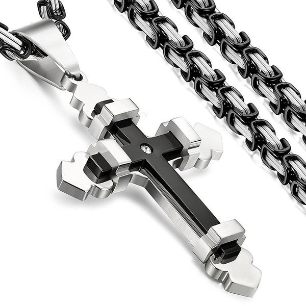 fashion design necklace pendant liguxury jewelry stainless steel six in one cross byzantine trendy men's, Silver
fashion design necklace pendant liguxury jewelry stainless steel six in one cross byzantine trendy men's, Silver