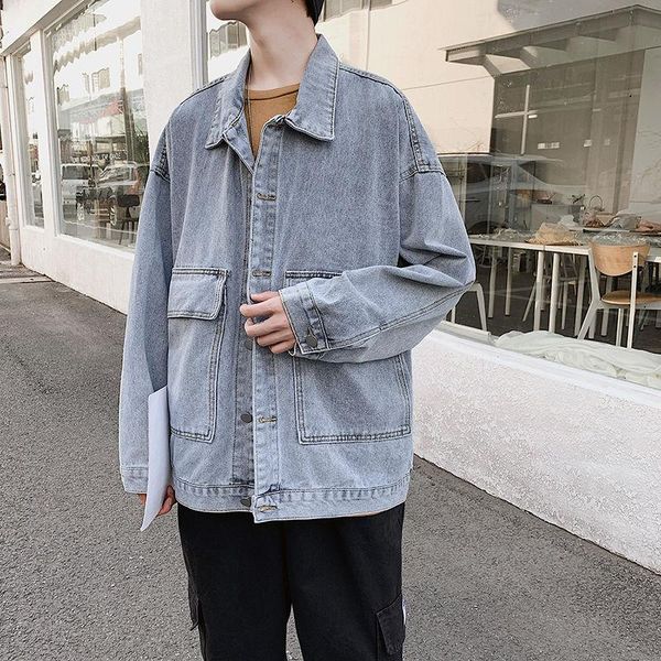 spring blue denim jacket men's fashion casual retro pocket jackets mens streetwear korean loose hip-hop bomber men, Black;brown
spring blue denim jacket men's fashion casual retro pocket jackets mens streetwear korean loose hip-hop bomber men, Black;brown