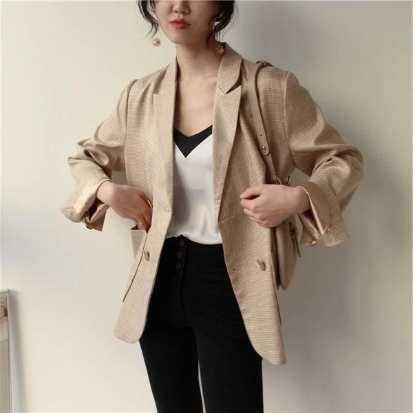 women's suits & blazers french light luxury thousand bird lattice small man suit coat women's 2021 autumn short loose fried street, White;black
women's suits & blazers french light luxury thousand bird lattice small man suit coat women's 2021 autumn short loose fried street, White;black