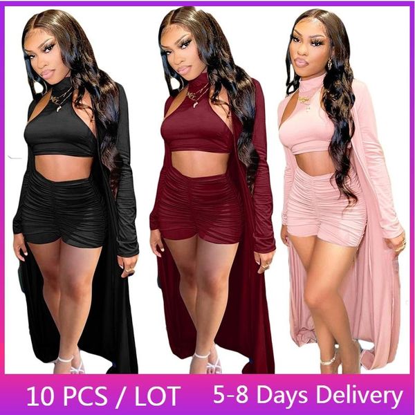 women's tracksuits bulk items wholesale lots pink 3 piece set women fall club outfits for long cardigan crop and ruched shorts sets, Gray
women's tracksuits bulk items wholesale lots pink 3 piece set women fall club outfits for long cardigan crop and ruched shorts sets, Gray