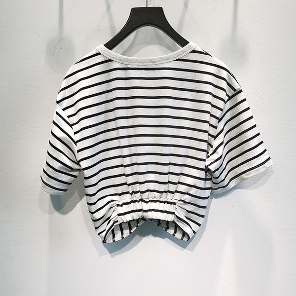 women's t-shirt women spring/summer 2021 fashionable striped short-sleeved top, White
women's t-shirt women spring/summer 2021 fashionable striped short-sleeved top, White