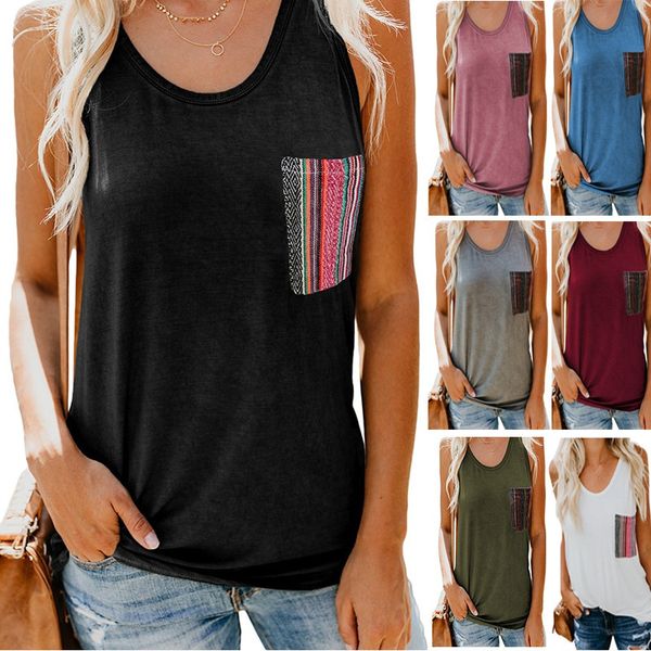 vest summer solid color 2021 europe and america new loose casual round neck pocket plaid women, White
vest summer solid color 2021 europe and america new loose casual round neck pocket plaid women, White