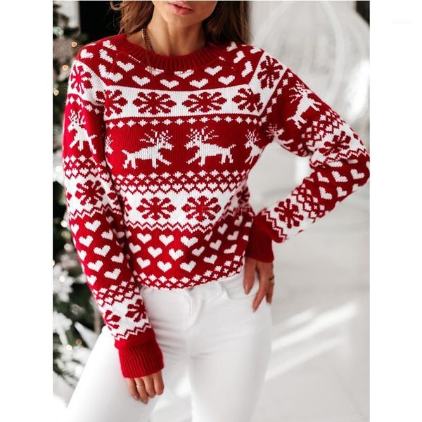women christmas sweater autumn winter ladies knitted jumper pullover snowflake elk print warm sweaters plus size women's, White;black
women christmas sweater autumn winter ladies knitted jumper pullover snowflake elk print warm sweaters plus size women's, White;black