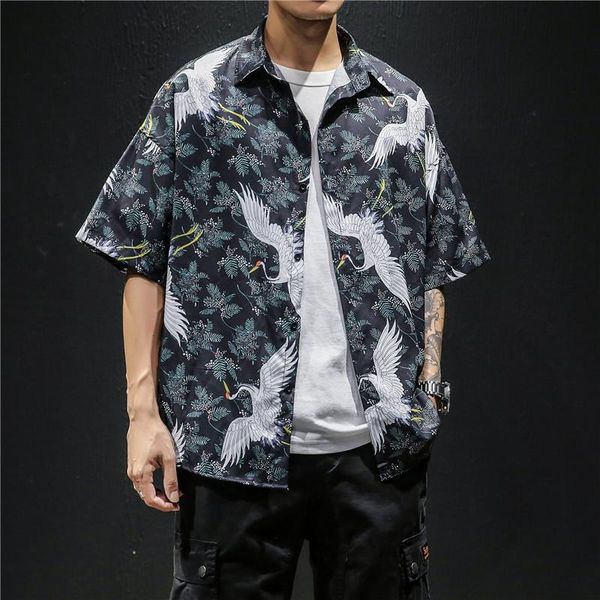 men's shirt summer modis casual loose chinese style streetwear oversize 5xl social printed half sleeve male costume man shirts, White;black
men's shirt summer modis casual loose chinese style streetwear oversize 5xl social printed half sleeve male costume man shirts, White;black