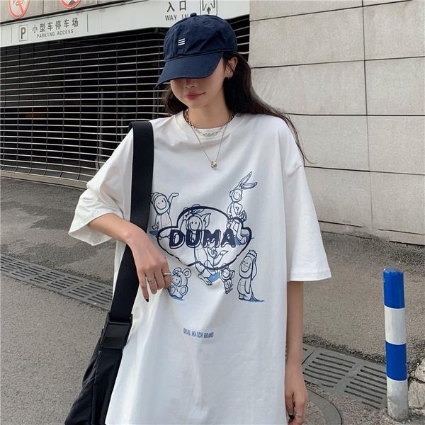 women's t-shirt casual loose print retro tshirt t-shirts japanese kawaii ladies ulzzang female korean harajuku clothes for women, White
women's t-shirt casual loose print retro tshirt t-shirts japanese kawaii ladies ulzzang female korean harajuku clothes for women, White