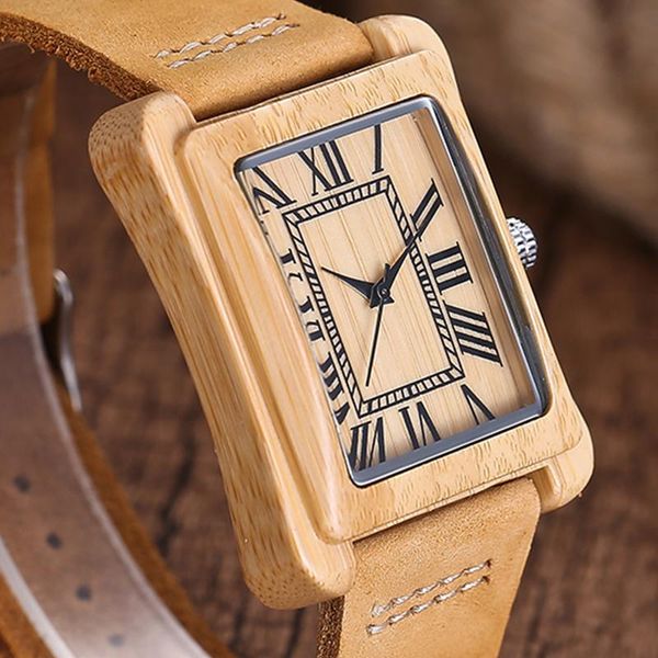 wristwatches creative rectangle wooden watch mens roman numerals dial leather band natural bamboo wood wrist quartz clock relogio reloj, Slivery;brown
wristwatches creative rectangle wooden watch mens roman numerals dial leather band natural bamboo wood wrist quartz clock relogio reloj, Slivery;brown
