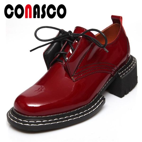 dress shoes conasco genuine leather elegant retro classic women pumps thick heels spring autumn platform lace-up office casual woman, Black
dress shoes conasco genuine leather elegant retro classic women pumps thick heels spring autumn platform lace-up office casual woman, Black
