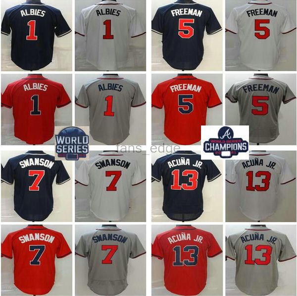 2021 world series champions baseball jerseys 7 dansby swanson 13 ronald acuna jr. 1 ozzie albies 8 eddie rosario 5 freddie an 27 austin rile, Blue;black
2021 world series champions baseball jerseys 7 dansby swanson 13 ronald acuna jr. 1 ozzie albies 8 eddie rosario 5 freddie an 27 austin rile, Blue;black