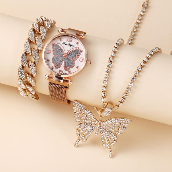 pendant necklaces simple trend fashion personality mesh belt quartz watch martine wester mystery set butterfly pliers sets 3-piece, Silver
pendant necklaces simple trend fashion personality mesh belt quartz watch martine wester mystery set butterfly pliers sets 3-piece, Silver