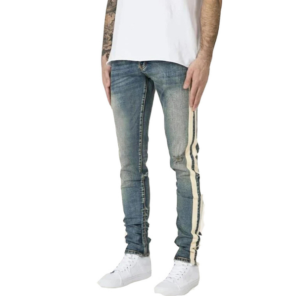 men's jeans skinny elastic denim fashion casual side stripe high street 1 order, Blue
men's jeans skinny elastic denim fashion casual side stripe high street 1 order, Blue