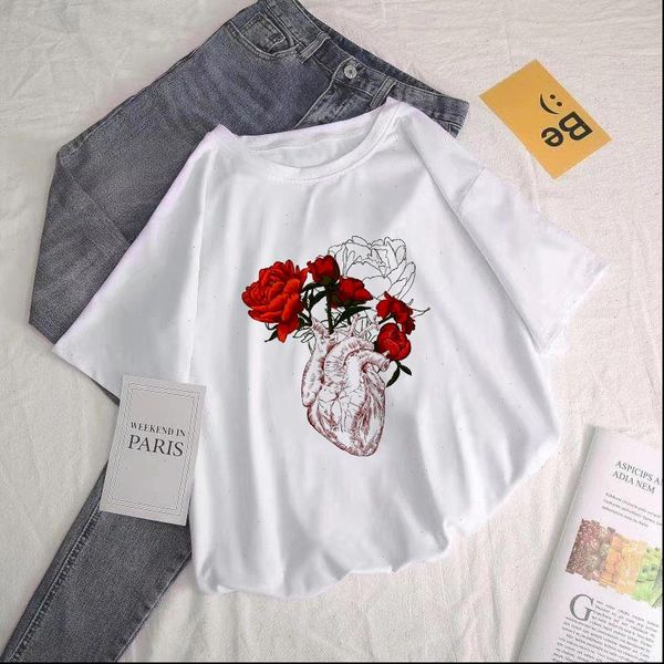 ulzzang women t shirt vintage art aesthetics flower heart personality print female summer harajuku ins fun o neck casual womens, White
ulzzang women t shirt vintage art aesthetics flower heart personality print female summer harajuku ins fun o neck casual womens, White