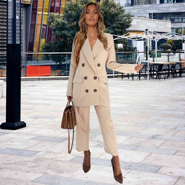 women's two piece pants two-piece women's business suit ol office solid color overalls 2021 wool autumn jacket trouser 6oqj, White
women's two piece pants two-piece women's business suit ol office solid color overalls 2021 wool autumn jacket trouser 6oqj, White