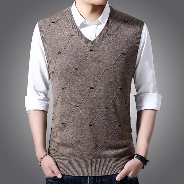 men's vests winter sweater knit 2021 autumn plaid casual slim man sleeveless knitted sweaters pullover vest, Black;white
men's vests winter sweater knit 2021 autumn plaid casual slim man sleeveless knitted sweaters pullover vest, Black;white