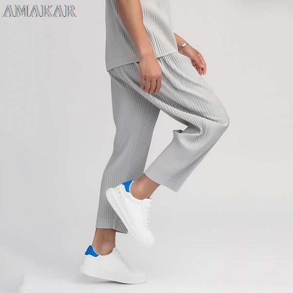 men's pants wear pleated trousers for male japanese stretch fabric thin style loose drawstring casual ankle-length, Black
men's pants wear pleated trousers for male japanese stretch fabric thin style loose drawstring casual ankle-length, Black