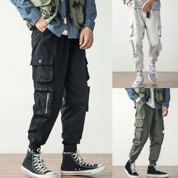 men's pants 50% men casual multi pockets ankle tied drawstring long cargo loose trousers, Black
men's pants 50% men casual multi pockets ankle tied drawstring long cargo loose trousers, Black