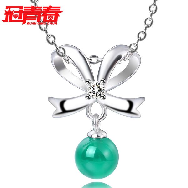 korean version of the jewelry with diamonds jade necklace net red with the bow ruby chalcedony green agate female crystal pendant, Silver
korean version of the jewelry with diamonds jade necklace net red with the bow ruby chalcedony green agate female crystal pendant, Silver