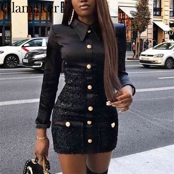 glamaker tweed plaid patchwork office dress women buttons high waist bodycon dress elegant party short spring dress 2021, Black;gray
glamaker tweed plaid patchwork office dress women buttons high waist bodycon dress elegant party short spring dress 2021, Black;gray