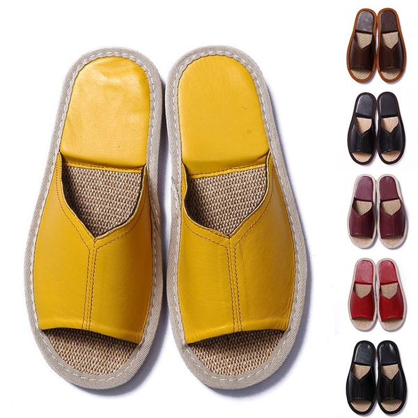 men home slippers linen indoor bedroom sandals couple sheepskin leather floor, Black
men home slippers linen indoor bedroom sandals couple sheepskin leather floor, Black