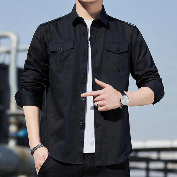 men's casual shirts men 2021 spring fashion large size male cotton clothing long sleeve man solid color tooling blouses o182, White;black
men's casual shirts men 2021 spring fashion large size male cotton clothing long sleeve man solid color tooling blouses o182, White;black
