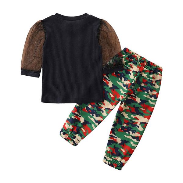 clothing sets 2021 1-6y fashion kids baby girl clothes dot mesh long sleeve black bouse+camouflage pants spring autumn outfits 2pcs set, White
clothing sets 2021 1-6y fashion kids baby girl clothes dot mesh long sleeve black bouse+camouflage pants spring autumn outfits 2pcs set, White