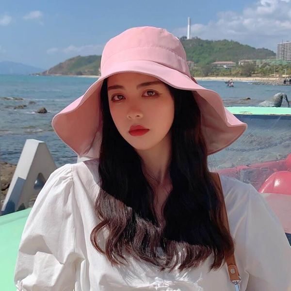 wide brim hats 2021 sun for women large big bowknot caps summer foldable anti-uv beach hat fashion female bucket, Blue;gray
wide brim hats 2021 sun for women large big bowknot caps summer foldable anti-uv beach hat fashion female bucket, Blue;gray