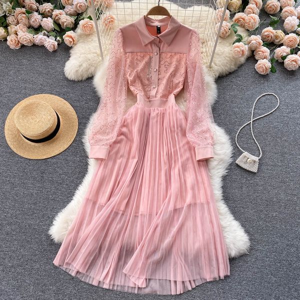 new autumn casual solid slim a line o neck full lady dress button chiffon single breasted women dresses 2022, Black;gray
new autumn casual solid slim a line o neck full lady dress button chiffon single breasted women dresses 2022, Black;gray