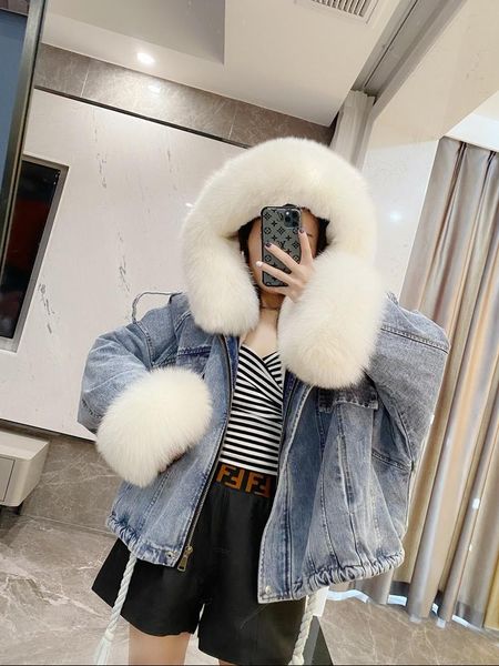women's fur & faux women denim parkas winter t real collar cuffs lining warm loose outerwear streetwear removable2021 cowboy, Black
women's fur & faux women denim parkas winter t real collar cuffs lining warm loose outerwear streetwear removable2021 cowboy, Black
