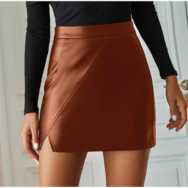 fashion solid colors punk gothic clothes black mini leather skirts womens 2021 slim high waist split pu
fashion solid colors punk gothic clothes black mini leather skirts womens 2021 slim high waist split pu