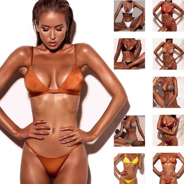 women's swimwear 2021 solid bikini set 9 color beachwear push up women brazilian swimsuit high waist halter two pieces bathing suit, White;black
women's swimwear 2021 solid bikini set 9 color beachwear push up women brazilian swimsuit high waist halter two pieces bathing suit, White;black