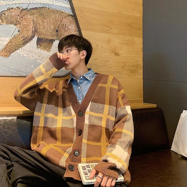 men's sweaters lazy style sweater loose jacket early autumn 2021 retro japanese knitted cardigan, White;black
men's sweaters lazy style sweater loose jacket early autumn 2021 retro japanese knitted cardigan, White;black