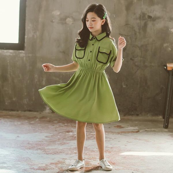summer dress kids clothing two pocket casual turn-down collar preppy style 4 8 10 12 15 years teenage girl dresses clothes girl's, Red;yellow
summer dress kids clothing two pocket casual turn-down collar preppy style 4 8 10 12 15 years teenage girl dresses clothes girl's, Red;yellow
