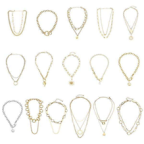 Chains Women Anniversary Choker Necklace Gifts Fashion Vintage Pearl Multilayer, Silver
Chains Women Anniversary Choker Necklace Gifts Fashion Vintage Pearl Multilayer, Silver