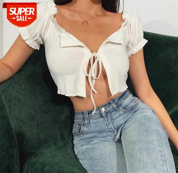 2020 new summer women ruched split ladies short sleeve ruffle neck cardigan tee club casual front tie up t shirt #au6n, White
2020 new summer women ruched split ladies short sleeve ruffle neck cardigan tee club casual front tie up t shirt #au6n, White