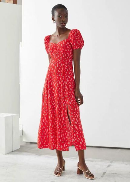 party dresses 2021 red color high waist elegant vintage summer women midi dress, White;black
party dresses 2021 red color high waist elegant vintage summer women midi dress, White;black