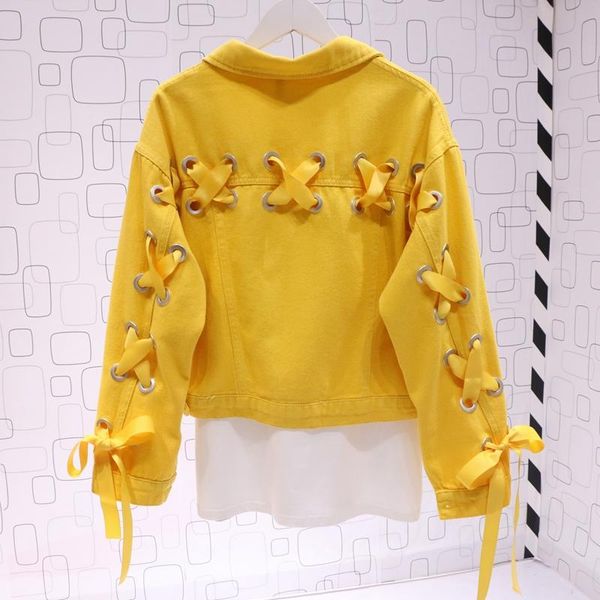 women's jackets harajuku korean loose yellow denim jacket short basic coat cross straps fashion 2021 spring autumn outerwear, Black;brown
women's jackets harajuku korean loose yellow denim jacket short basic coat cross straps fashion 2021 spring autumn outerwear, Black;brown