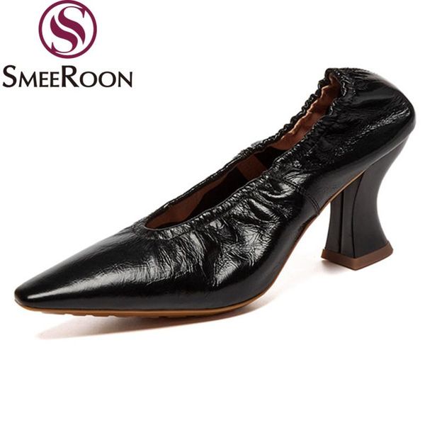 smeeroon 2021 genuine leather women pumps summer shallow square toe party dress shoes fashion high heels, Black
smeeroon 2021 genuine leather women pumps summer shallow square toe party dress shoes fashion high heels, Black
