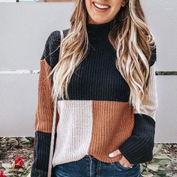 women's sweaters fashion patchwork casual high neck sweater turtleneck women pullover loose autumn winter thick long sleeve, White;black
women's sweaters fashion patchwork casual high neck sweater turtleneck women pullover loose autumn winter thick long sleeve, White;black