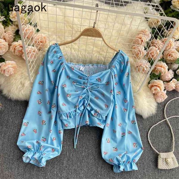 blouse women spring autumn square collar puff sleeve ruffles floral sweet shirt slim korean chic wild blouses 210531, White
blouse women spring autumn square collar puff sleeve ruffles floral sweet shirt slim korean chic wild blouses 210531, White