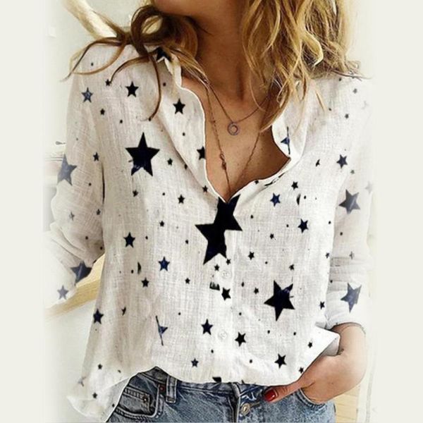 women fashion long sleeve marguerite dot star print office shirt blouse elegant ladies female shirt, White
women fashion long sleeve marguerite dot star print office shirt blouse elegant ladies female shirt, White