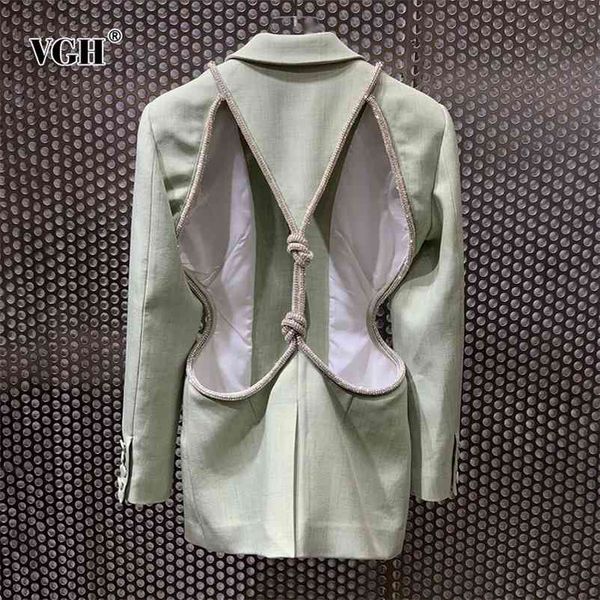 vgh green patchwork diamond blazer for women notched long sleeve backless hollow out casual straight blazers female fashion 210826, White;black
vgh green patchwork diamond blazer for women notched long sleeve backless hollow out casual straight blazers female fashion 210826, White;black