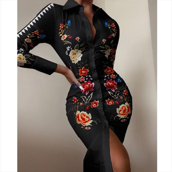 autumn long sleeve mid fashion women dresses print shirts elegant splice shirt irregular party, Black;gray
autumn long sleeve mid fashion women dresses print shirts elegant splice shirt irregular party, Black;gray
