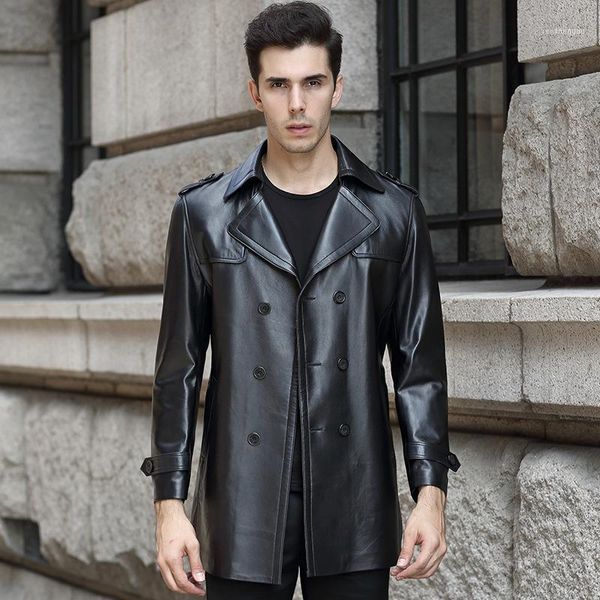 men's leather & faux paragraph dust coat grows haining male han edition leisure lapel double-breasted belt sheep1, Black
men's leather & faux paragraph dust coat grows haining male han edition leisure lapel double-breasted belt sheep1, Black