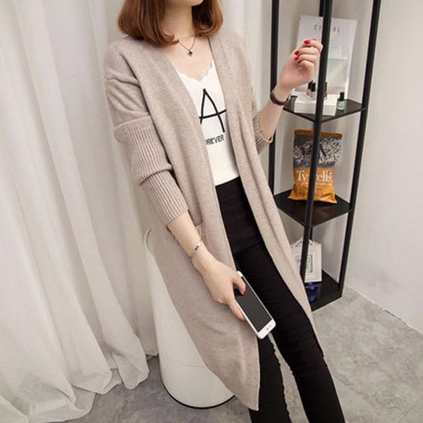 women's knits & tees spring autumn fashion style pure color mid-length long sleeve loose thick knit cardigan sweater jacket women trend, White
women's knits & tees spring autumn fashion style pure color mid-length long sleeve loose thick knit cardigan sweater jacket women trend, White
