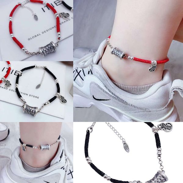 women's sier passepartout chain men's and 925 pure red hand braided rope ruyi transfer bead foot jewelry, Red;blue
women's sier passepartout chain men's and 925 pure red hand braided rope ruyi transfer bead foot jewelry, Red;blue