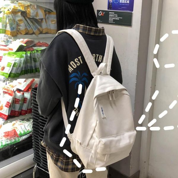 backpack small fresh canvas art style girl simple solid color student school bag college all-match travel
backpack small fresh canvas art style girl simple solid color student school bag college all-match travel