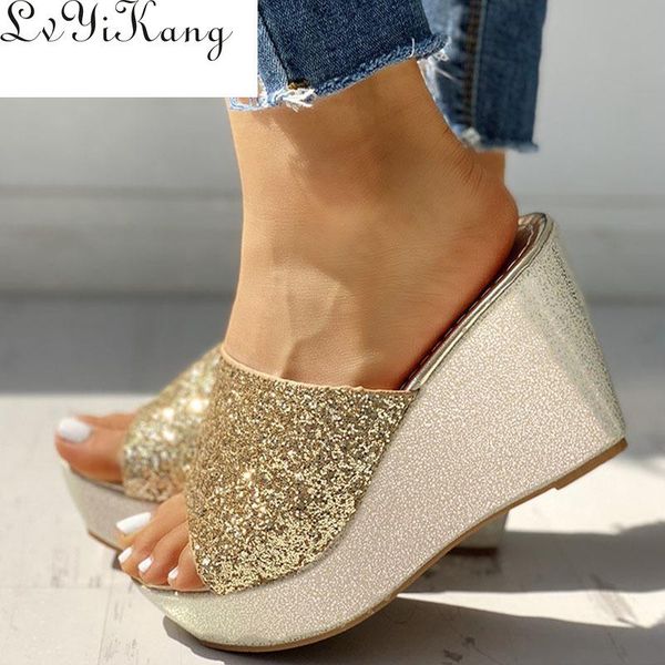 women slippers bling high heel pumps ladies mules wedding shoes wedges slides party sandals platform slipper peep toe zapatos de mujer, Black
women slippers bling high heel pumps ladies mules wedding shoes wedges slides party sandals platform slipper peep toe zapatos de mujer, Black
