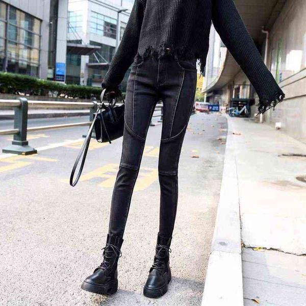 black jeans women's spring and summer high-waisted korean pants slim all-match pencil with small feet ropa mujer 211129, Blue
black jeans women's spring and summer high-waisted korean pants slim all-match pencil with small feet ropa mujer 211129, Blue