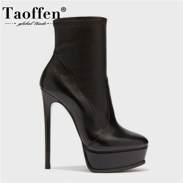 boots taoffen ankle for women shoes stiletto high heels platform slip on outdoor winter short boot female footwear size 34-39, Black
boots taoffen ankle for women shoes stiletto high heels platform slip on outdoor winter short boot female footwear size 34-39, Black