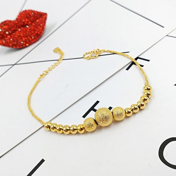 link, chain fashion jewelry frosted pearl glossy transfer bead bracelet women, Black
link, chain fashion jewelry frosted pearl glossy transfer bead bracelet women, Black