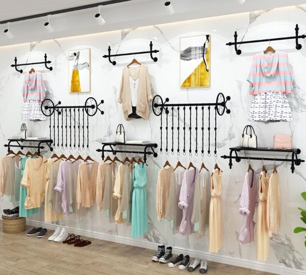 hooks & rails clothing store display rack wall hanging wrought iron side combination set hanger
hooks & rails clothing store display rack wall hanging wrought iron side combination set hanger